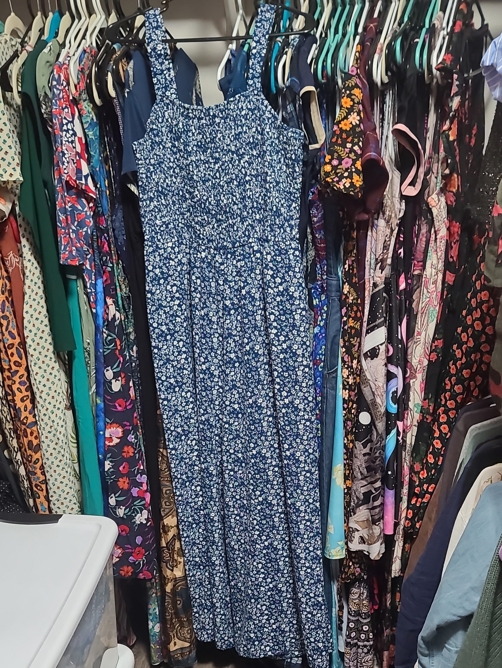 Amazon Blue Floral Jumpsuit Romper - Navy & White Print